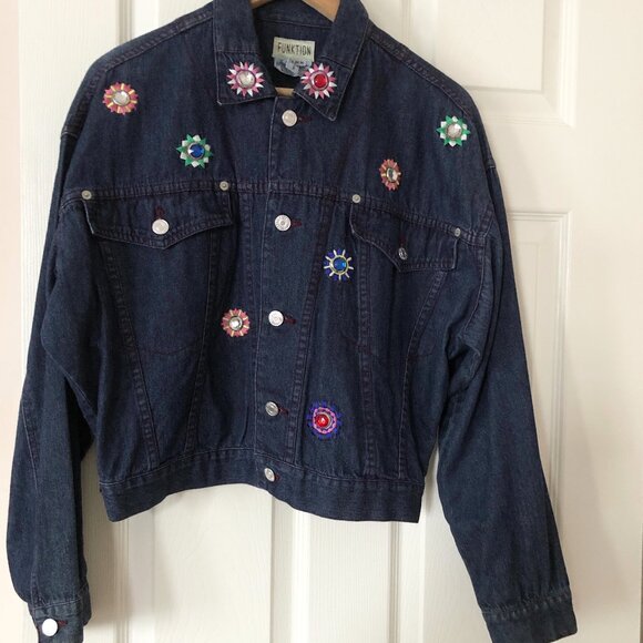 Lightly Embellished Short Denim Jacket - Picture 2 of 14